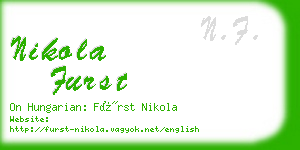 nikola furst business card